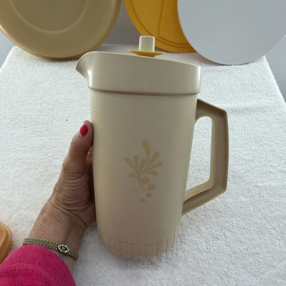 Lot Of Vintage Tupperware 18 Pieces Total Including Butter Holder Pitcher Labels